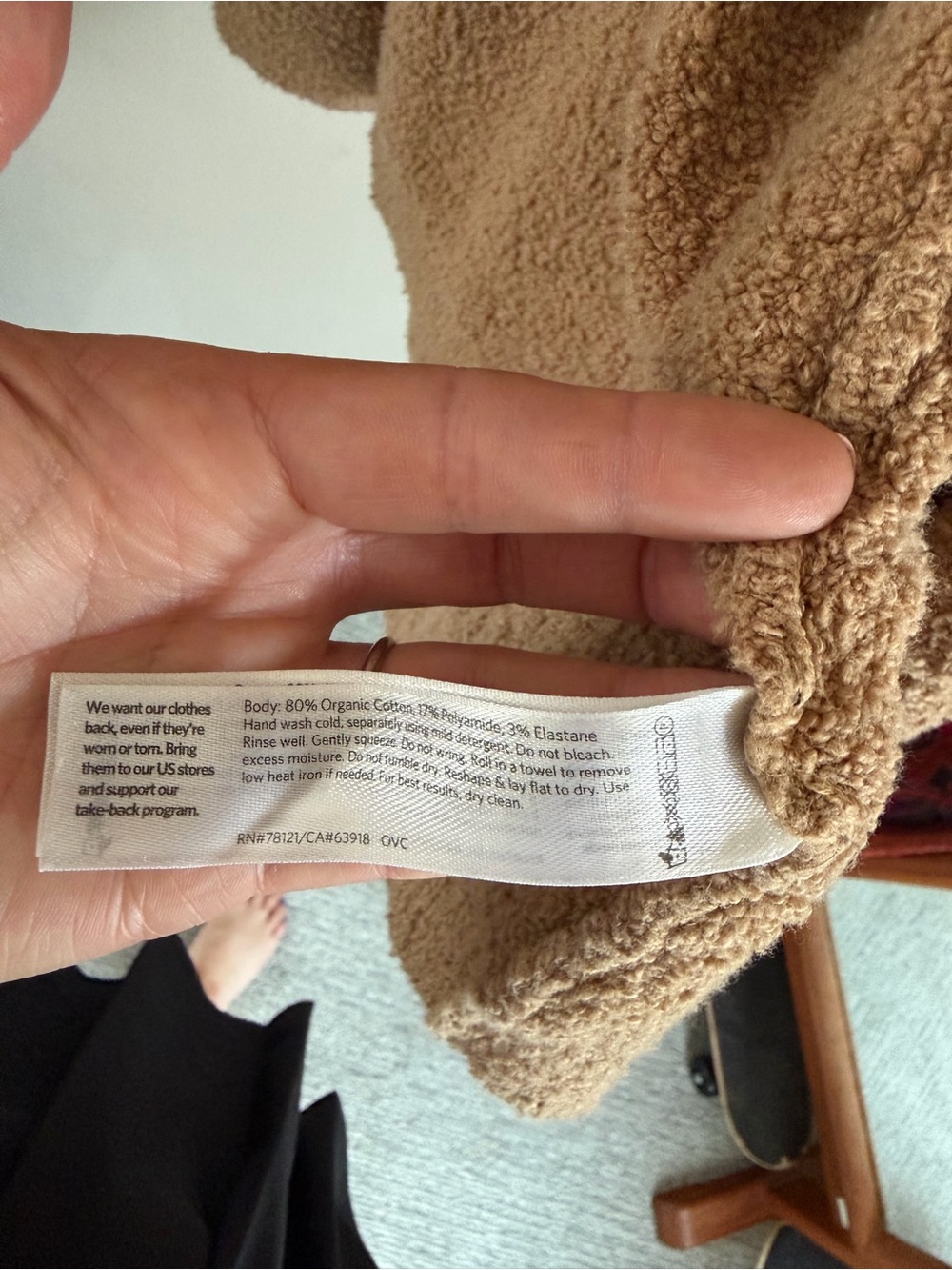 Eileen Fisher Camel/Tan Cozy Bouclé Open Cardigan - Picture 4 of 4